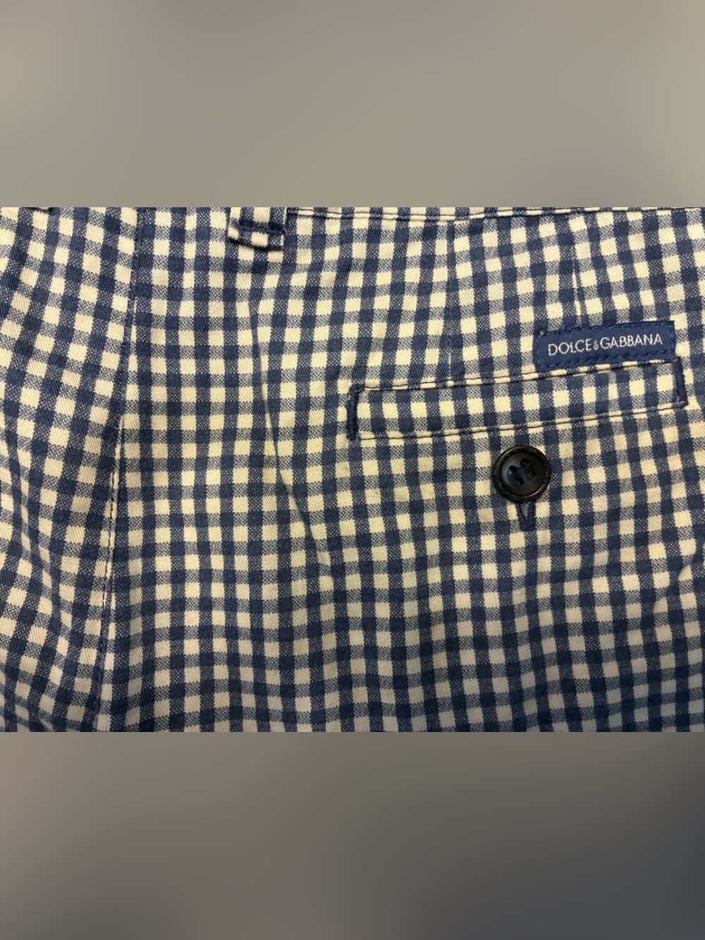 Dolce & Gabbana Navy and White Gingham Kids Shorts